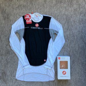 New Men's XS Castelli Flanders Windstopper Cycling Long Sleeve Base Layer Shirt